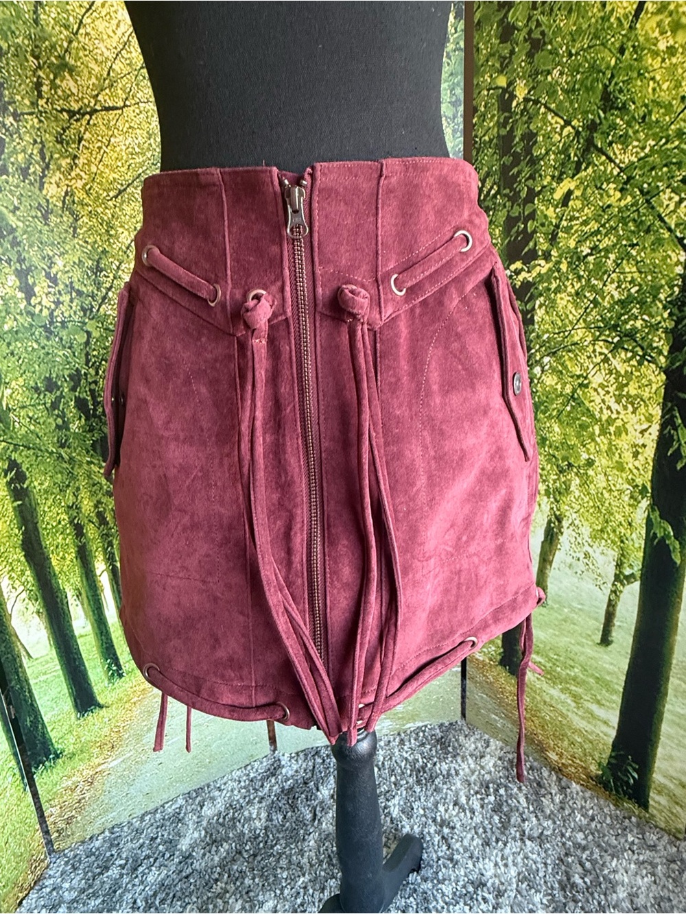 We The Free Burgundy Sierra Mini Skirt Size 2